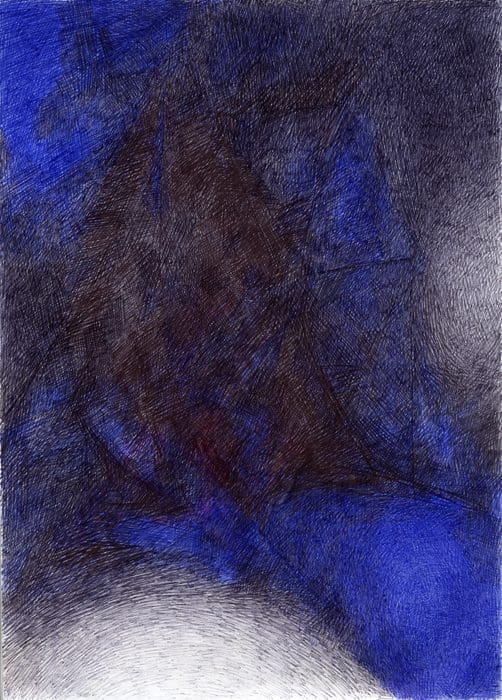 Untitled (Senza titolo), 2012, Ballpoint pen on paper, 11 1/2 x 8 1/4 inches (29.21 x 20.96 cm)