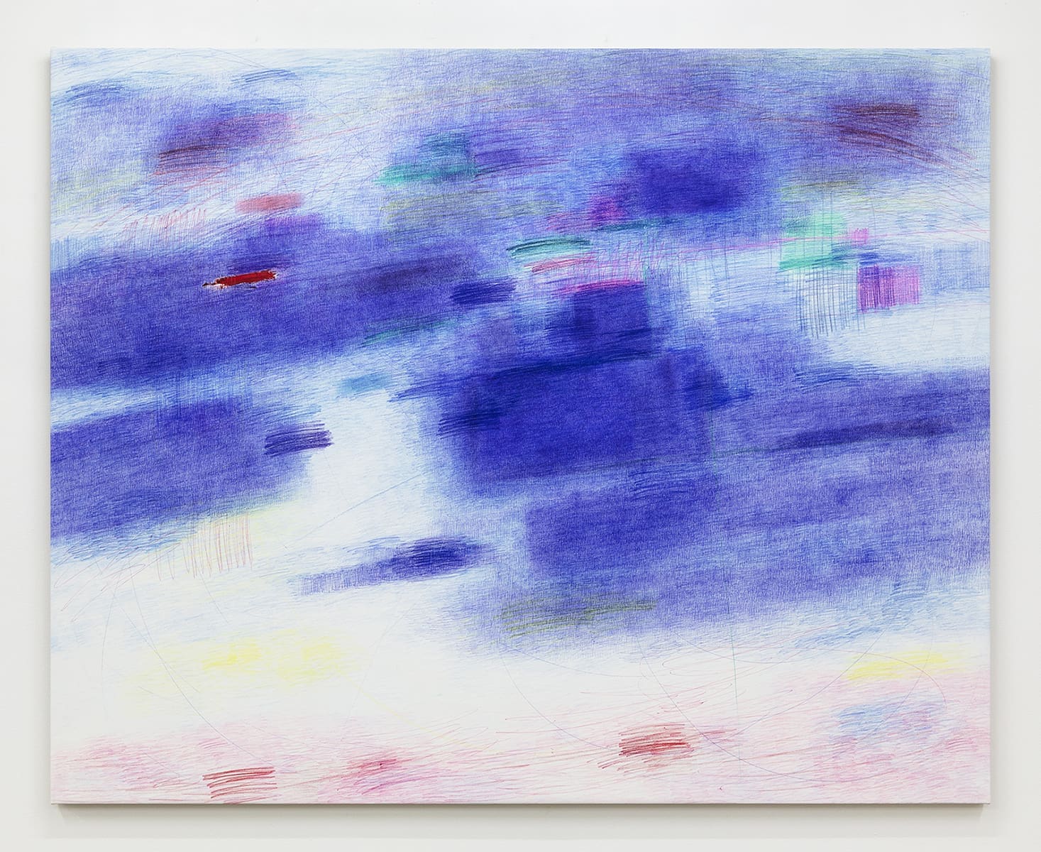 Angiola Gatti Untitled (Senza titolo), 2022 Ballpoint pen, colored pencil, and oil stick on canvas 63 x 78 3/4 inches (160 x 200 cm)