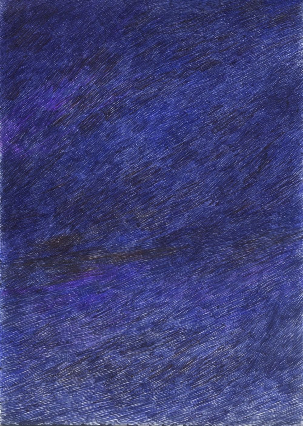 Untitled (Senza titolo), 2013, Ballpoint pen on paper, 11-1/2 x 8-1/4 inches