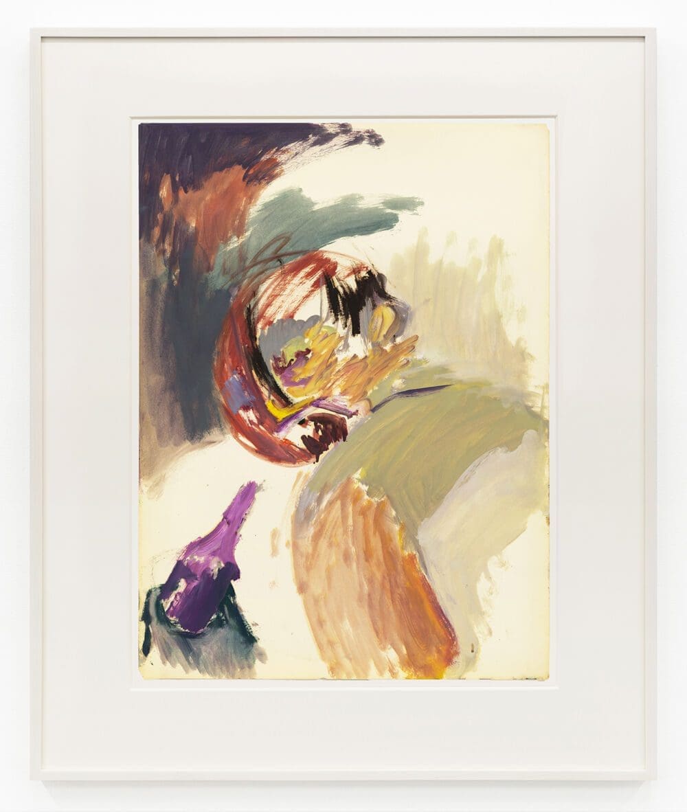 Vivian Browne Little Men #76, c. 1966 Oil on paper Paper Dimensions: 23 3/4 x 17 3/4 inches (60.3 x 45.1 cm) Framed Dimensions: 31 1/8 x 25 1/8 inches (79.1 x 63.8 cm)