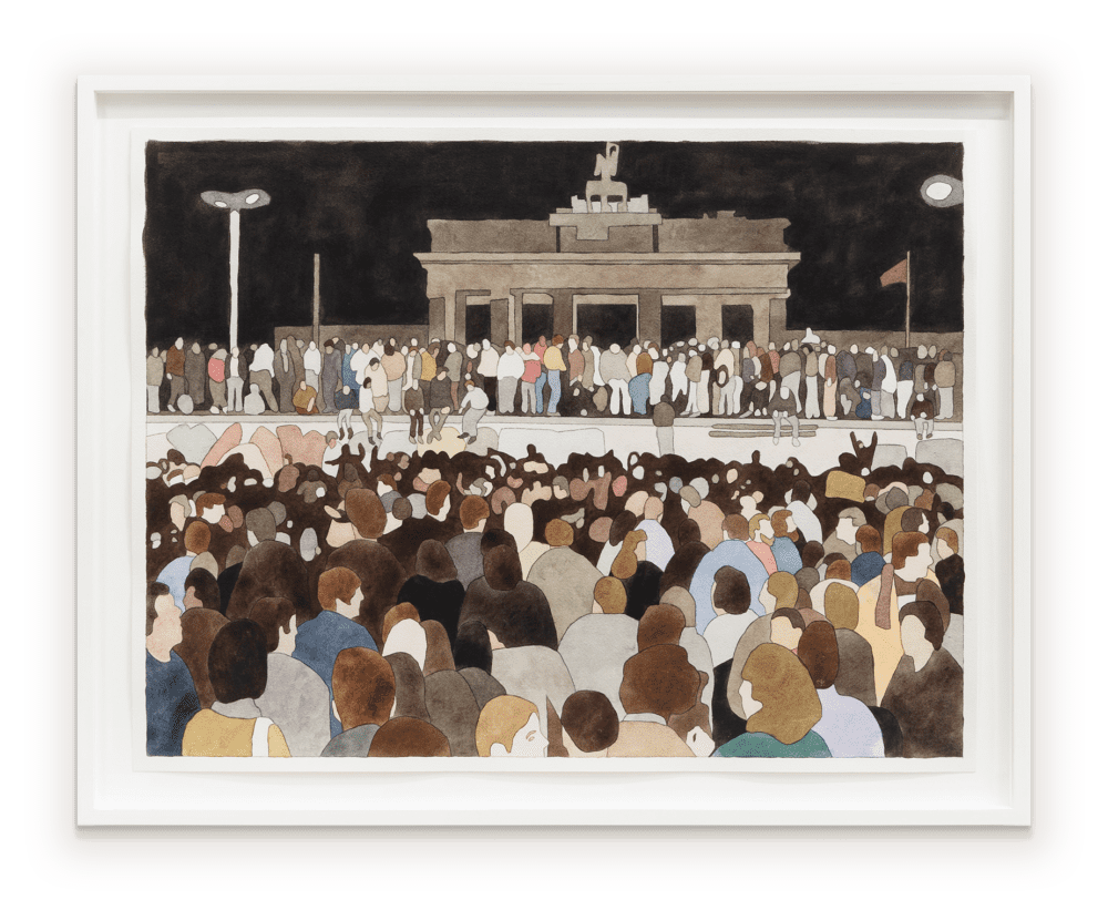 Kota Ezawa Menschenmenge (Crowd) No 1, 2021 Watercolor 17 1/2 x 23 1/8 inches (44.5 x 58.7 cm)
