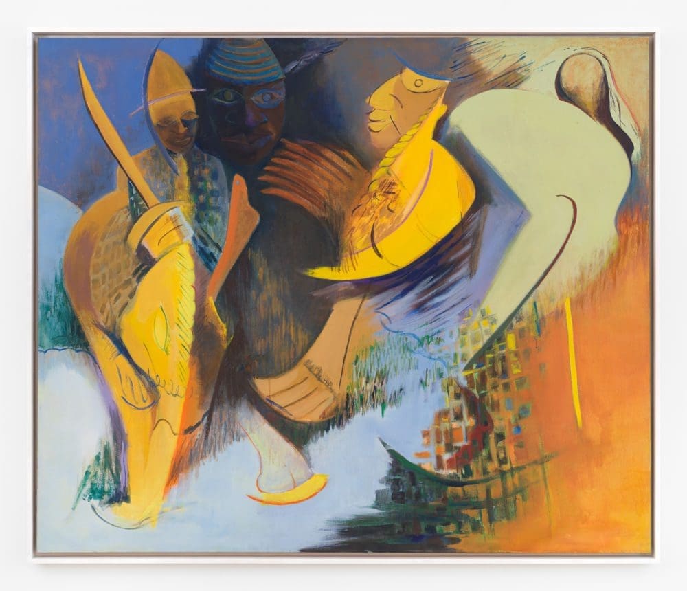 Vivian Browne The Gathering, 1973 Acrylic on canvas 55 x 65 inches (139.7 x 165.1 cm)