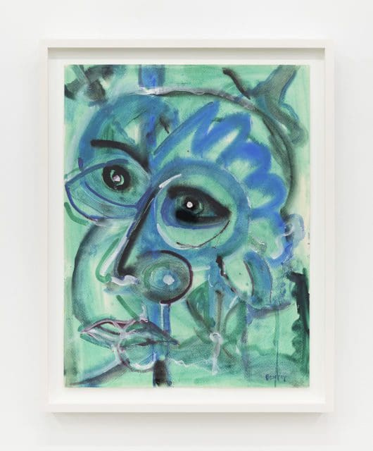 Herbert Gentry Untitled Green Face, 1987 Watercolor on paper 23 1/2 x 18 inches (59.7 x 45.7 cm)