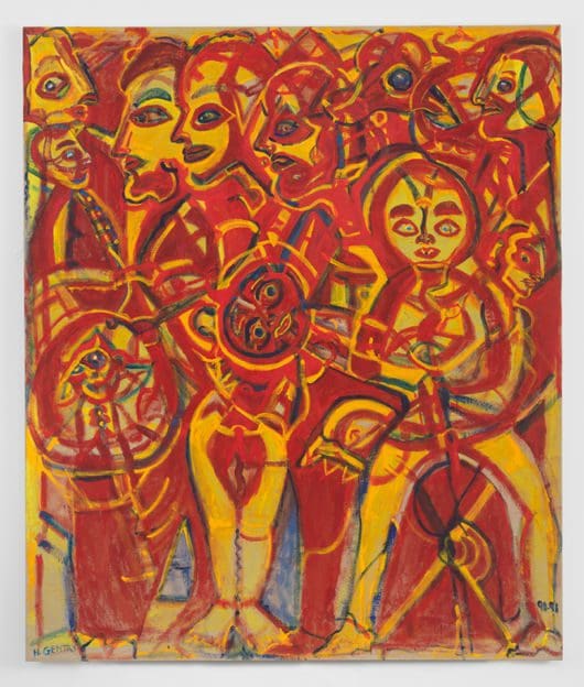 Herbert Gentry Amid the Crowd, 1990-1991 Acrylic on unprimed linen 78 x 66 inches (198.1 x 167.6 cm)