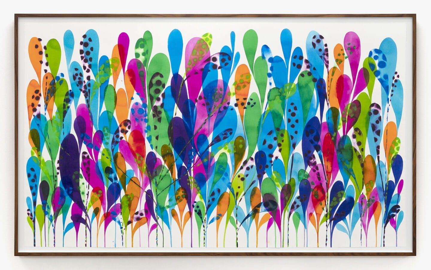 Masako Miki Offering, Haunted Field of Flowers, 2023 Ink and watercolor on paper 45 7/8 x 78 inches (116.5 x 198.1 cm)