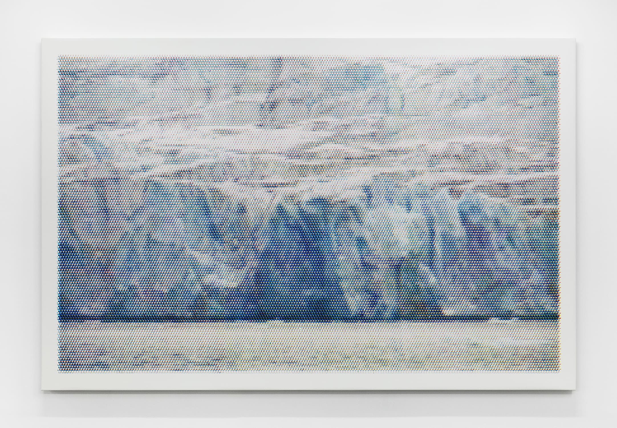 Anne-Karin Furunes Calving Glacier XI, Borebreen, Svalbard, 2023 Acrylic on canvas, perforated 78 3/4 x 120 1/8 inches (200 x 305 cm)