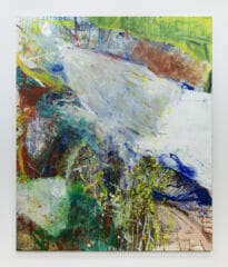 Ina Gerken Container, 2023 Acrylic, pastel, oil pastel, tracing paper on linen 85 x 71 inches (215.9 x 180.3 cm)